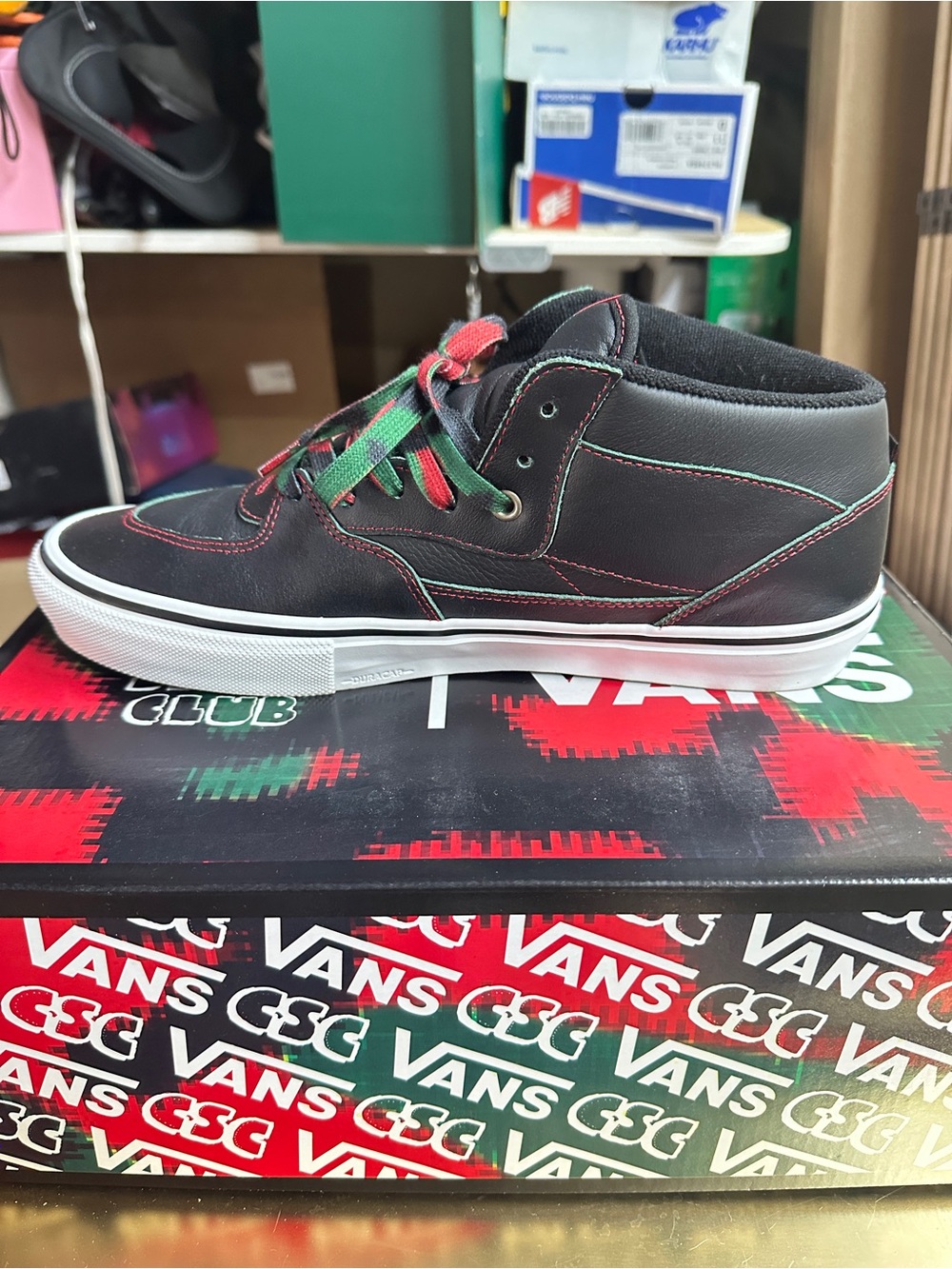 VANS Half Cab Crenshaw Skate Club Black Mid Skate Shoes Men’s Size 10.5 - Picture 6 of 8